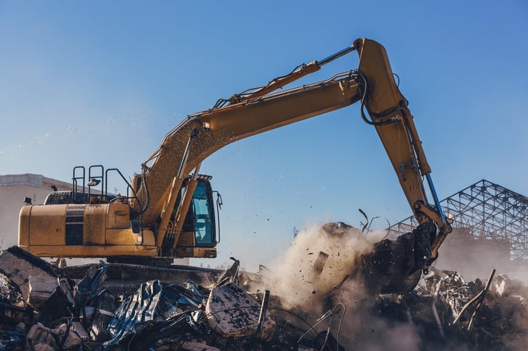 Heavy equipment demolition work